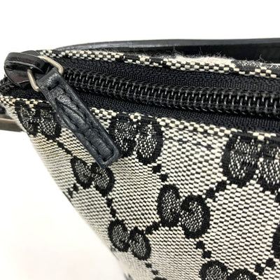 GUCCI(グッチ)　GGキャンバス　アクセサリーポーチ　019・1103　2123　グレー×ブラック　キャンバス×レザー　レディースバッグ 【102062164003】