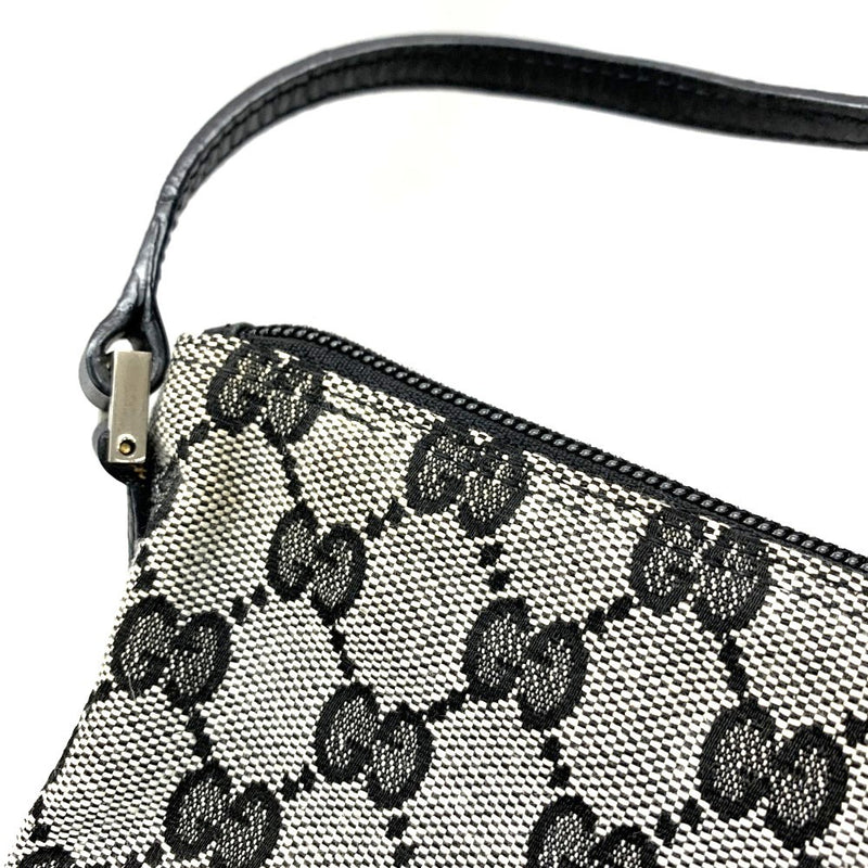 GUCCI(グッチ)　GGキャンバス　アクセサリーポーチ　019・1103　2123　グレー×ブラック　キャンバス×レザー　レディースバッグ 【102062164003】