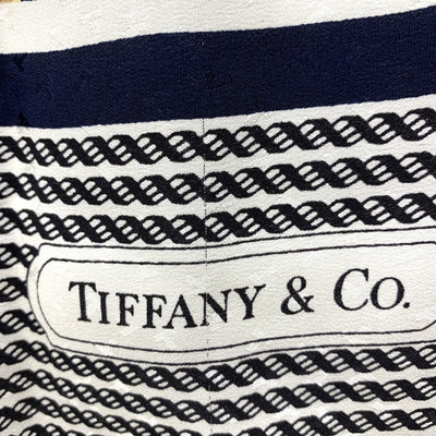 TIFFANY&Co.(ティファニー)　ロープ＆ダンシングT　スカーフ　シルク100％　ネイビー×レッド×ブラウン 【102062170001】