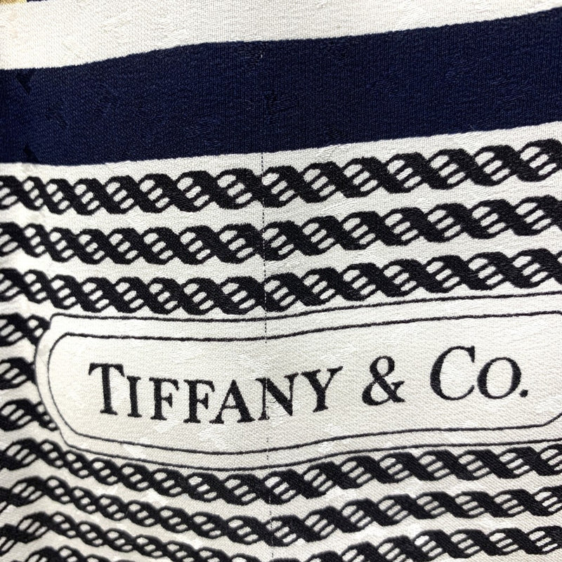 TIFFANY&Co.(ティファニー)　ロープ＆ダンシングT　スカーフ　シルク100％　ネイビー×レッド×ブラウン 【102062170001】