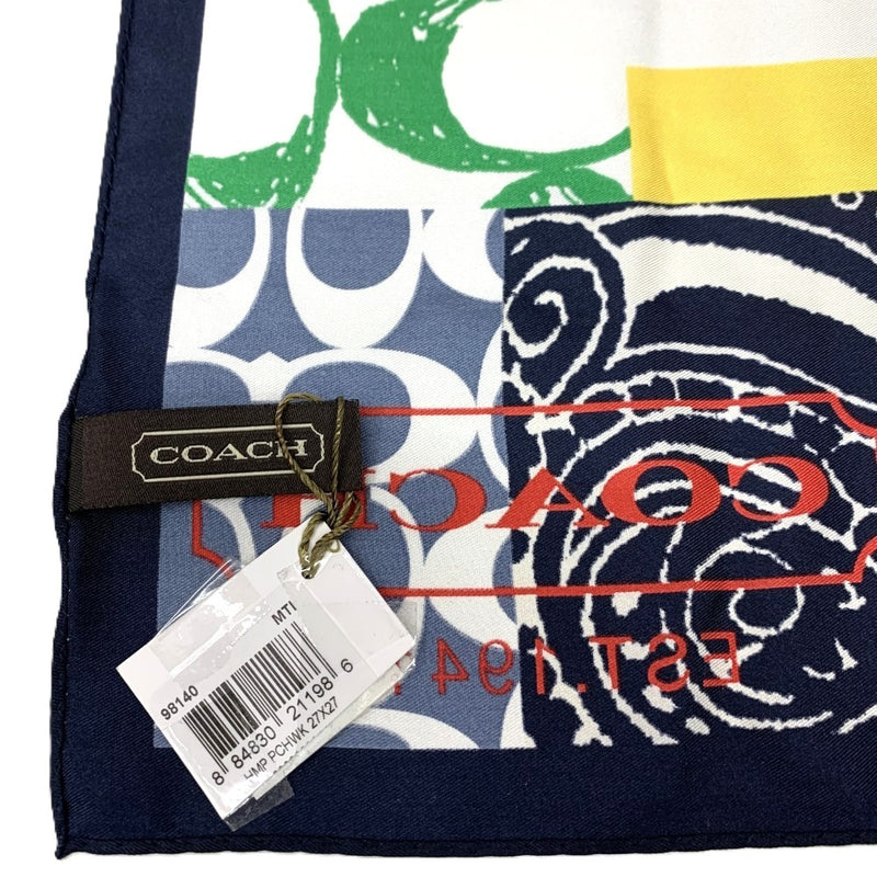 COACH(コーチ)　マルチシグネチャー　スカーフ　98140　シルク100％　マルチカラー　マルチCCロゴ 【102062171001】