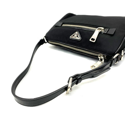 PRADA(プラダ)　ナイロン　アクセサリーポーチ　BN1834 ブラック ストラップ長さ調整可　レディース 【102062177005】