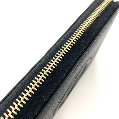 GUCCI(グッチ)　インターロッキングG ラウンドファスナー長財布　308004 レザー　ブラック×ゴールド金具　 【102062182005】