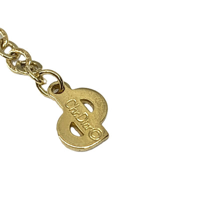 Christian Dior CDロゴ リボンモチーフ ネックレス ゴールドカラー ディオール 【102062197003】