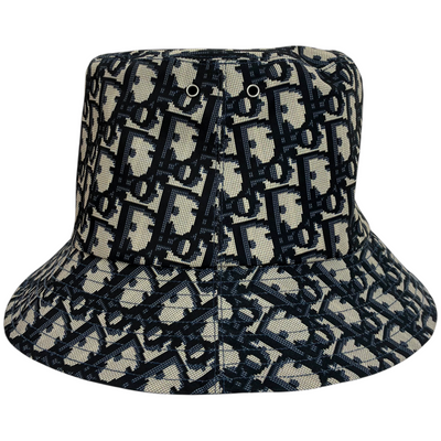 Christian Dior Teddy-D リバーシブルボブハット 95TDD923A130 頭周り約58cm ネイビー×オブリーク柄 クリスチャンディオール 【102062223007】