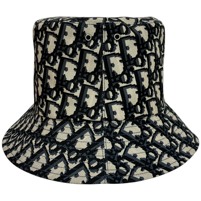 Christian Dior Teddy-D リバーシブルボブハット 95TDD923A130 頭周り約58cm ネイビー×オブリーク柄 クリスチャンディオール 【102062223007】