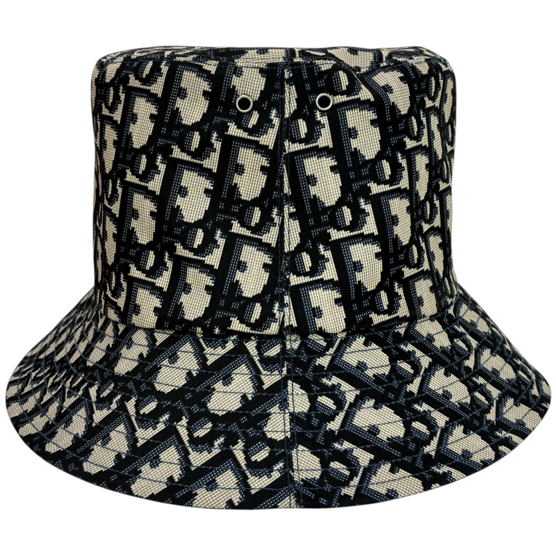 Christian Dior Teddy-D リバーシブルボブハット 95TDD923A130 頭周り約58cm ネイビー×オブリーク柄 クリスチャンディオール 【102062223007】