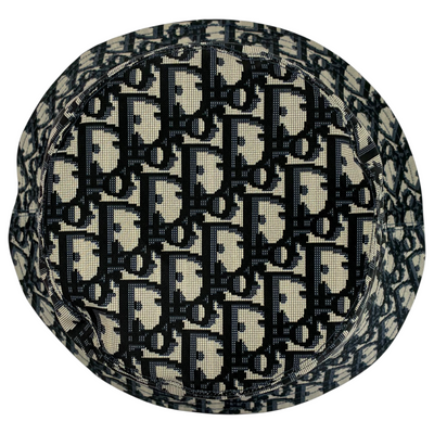 Christian Dior Teddy-D リバーシブルボブハット 95TDD923A130 頭周り約58cm ネイビー×オブリーク柄 クリスチャンディオール 【102062223007】