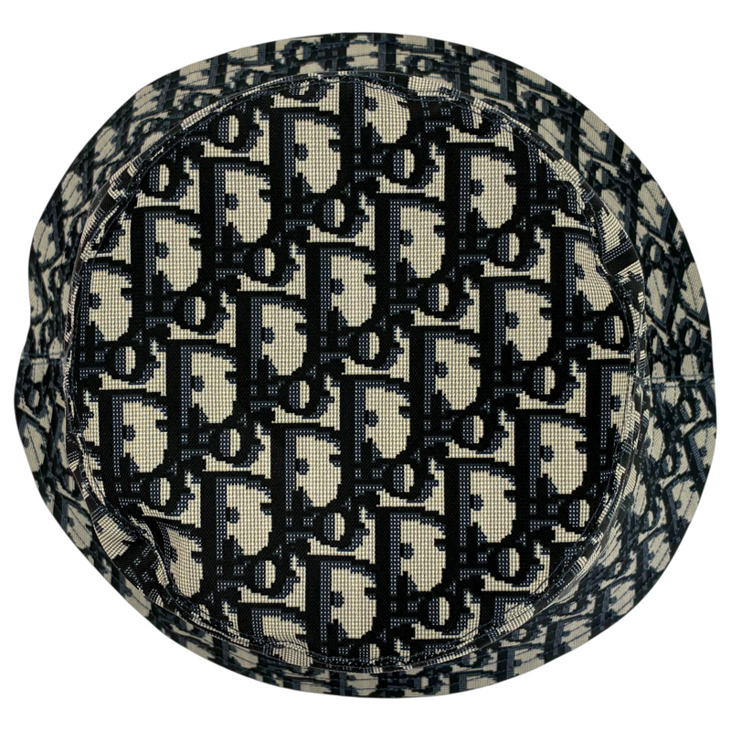 Christian Dior Teddy-D リバーシブルボブハット 95TDD923A130 頭周り約58cm ネイビー×オブリーク柄 クリスチャンディオール 【102062223007】