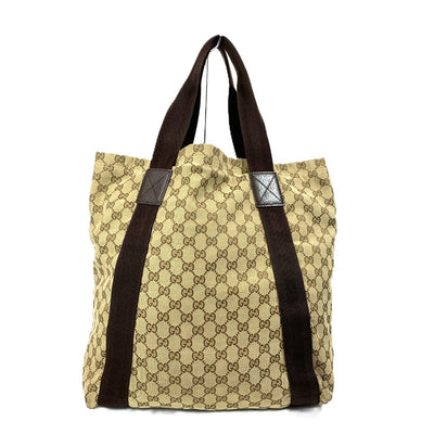 GUCCI(グッチ)　GGキャンバス　トートバッグ　189669　ブラウン系　キャンバス×レザー 【102062281003】