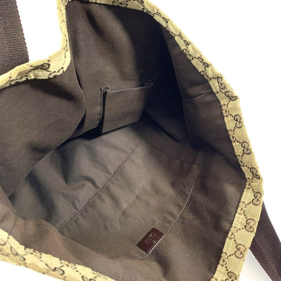 GUCCI(グッチ)　GGキャンバス　トートバッグ　189669　ブラウン系　キャンバス×レザー 【102062281003】