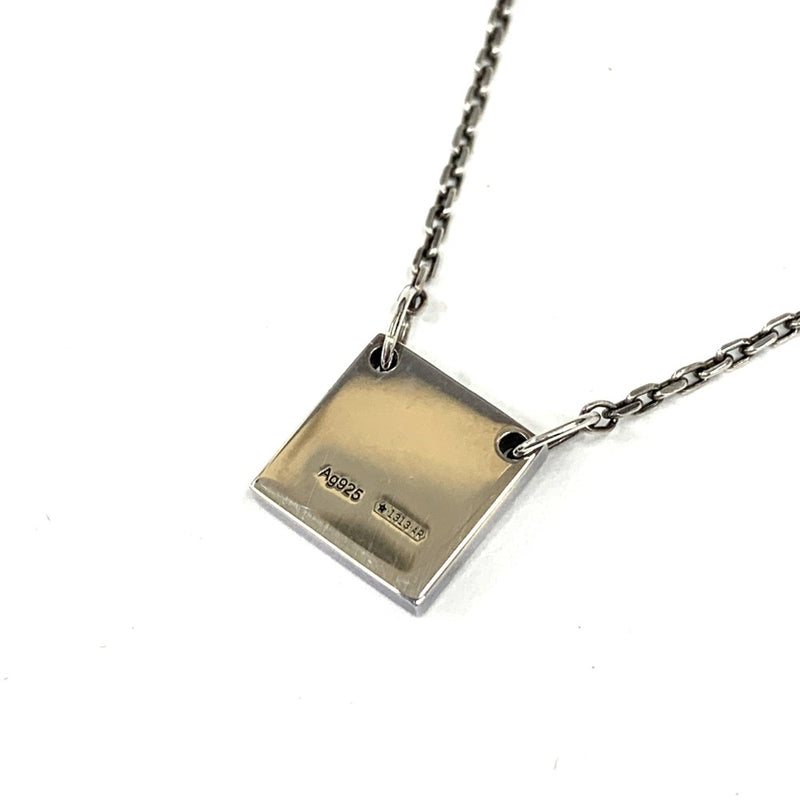 GUCCI(グッチ) スクエア ロゴプレート ネックレス 1313AR Ag925 シルバー チェーン長さ44/48cm レディース 【102062284001】