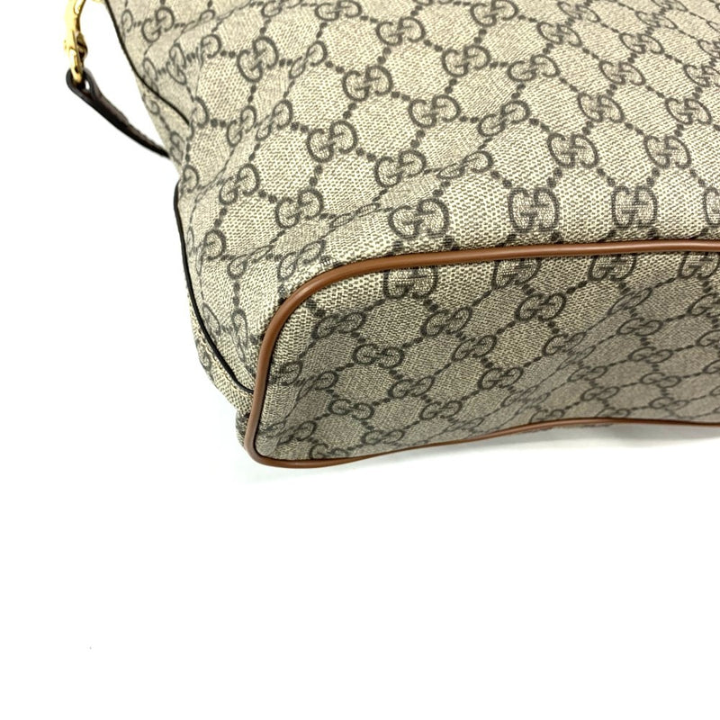 GUCCI(グッチ)　GGスプリーム　2wayバッグ　473387　ブラウン系 PVC×レザー　レディース 【102062286003】