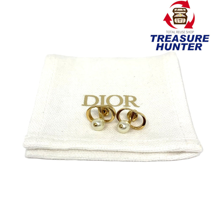 Christian Dior  CDロゴ パールピアス メッキゴールド/パール ディオール レディース 【102062291003】