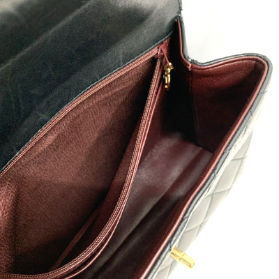 CHANEL(シャネル)　マトラッセ　ココマーク　ハンドバッグ　ラムスキン　ブラック　ターンロック開閉式　レディース 【102062306005】