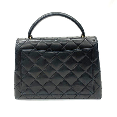CHANEL(シャネル)　マトラッセ　ココマーク　ハンドバッグ　ラムスキン　ブラック　ターンロック開閉式　レディース 【102062306005】