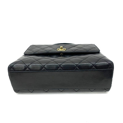 CHANEL(シャネル)　マトラッセ　ココマーク　ハンドバッグ　ラムスキン　ブラック　ターンロック開閉式　レディース 【102062306005】