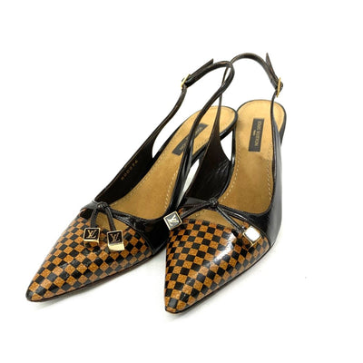 LOUIS VUITTON(ルイ・ヴィトン)　パンプス　サイズ35　1/2(約23cm) バックストラップ　 BO0094 ブラウン系　 【102062308003】