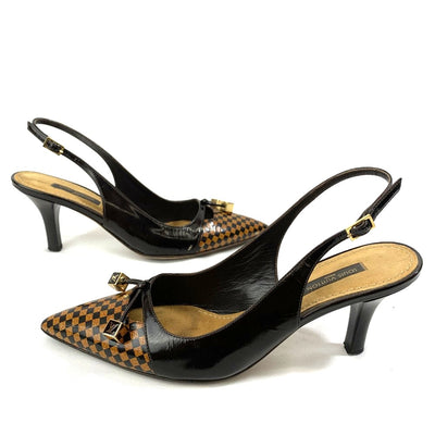 LOUIS VUITTON(ルイ・ヴィトン)　パンプス　サイズ35　1/2(約23cm) バックストラップ　 BO0094 ブラウン系　 【102062308003】