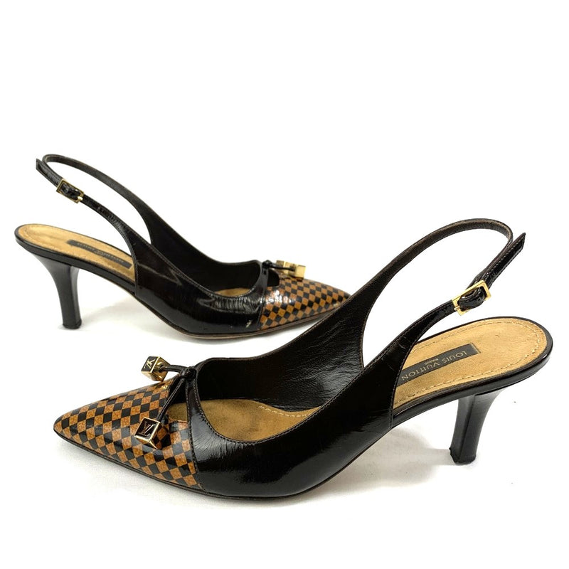 LOUIS VUITTON(ルイ・ヴィトン)　パンプス　サイズ35　1/2(約23cm) バックストラップ　 BO0094 ブラウン系　 【102062308003】