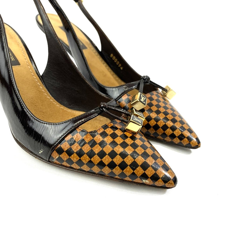 LOUIS VUITTON(ルイ・ヴィトン)　パンプス　サイズ35　1/2(約23cm) バックストラップ　 BO0094 ブラウン系　 【102062308003】