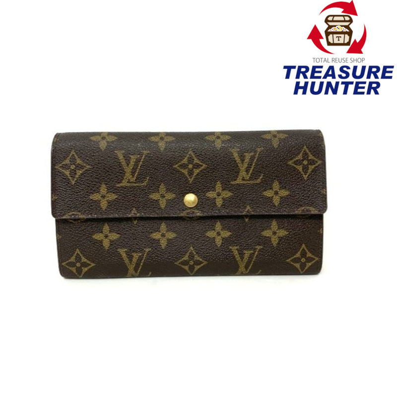 LOUIS VUITTON(ルイ・ヴィトン)　モノグラム　ポシェット ポルトモネ　クレディ  ブラウン系　M61724 長財布 【102062327003】
