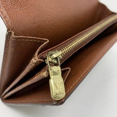 LOUIS VUITTON(ルイ・ヴィトン)　モノグラム　ポシェット ポルトモネ　クレディ  ブラウン系　M61724 長財布 【102062327003】