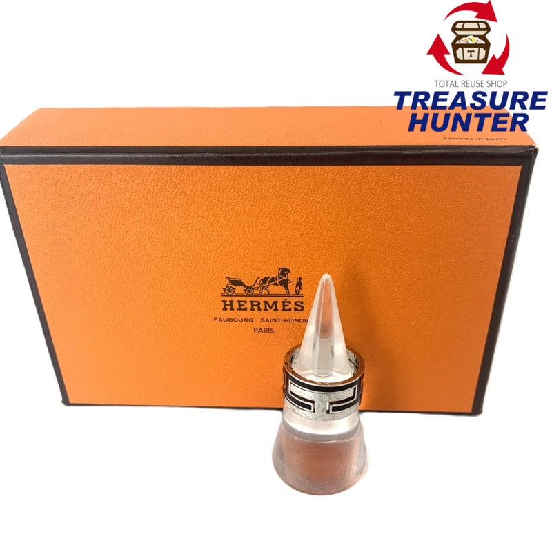 HERMES(エルメス) ムーブアッシュ リング サイズ50（10号相当）Ag925シルバー ブラック×シルバーカラー 指輪 【102062336001】