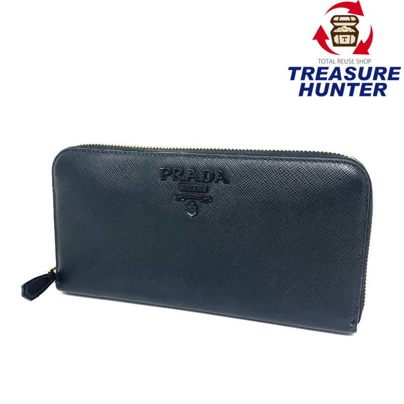 PRADA(プラダ) サフィアーノ ラウンドファスナー長財布 1ML506 レザー NERO ブラック 【102062361005】