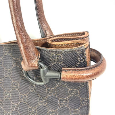 GUCCI(グッチ) GGキャンバス トートバッグ 101971 キャンバス×レザー ダークブラウン レディース バッグ 【102062386005】