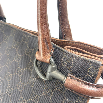 GUCCI(グッチ) GGキャンバス トートバッグ 101971 キャンバス×レザー ダークブラウン レディース バッグ 【102062386005】