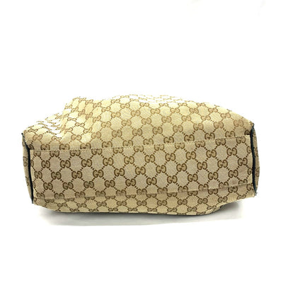 GUCCI(グッチ) GGキャンバス トートバッグ 388919 GGキャンバス×レザー ベージュ×ブラック レディース 【102062398003】