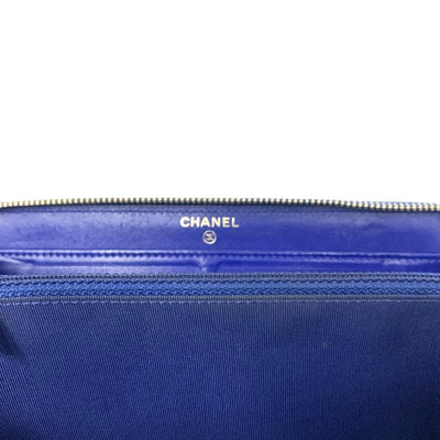 CHANEL(シャネル) マトラッセ ラウンドファスナー長財布 A50097 キャビアスキン ブルー レディース 【102062404003】