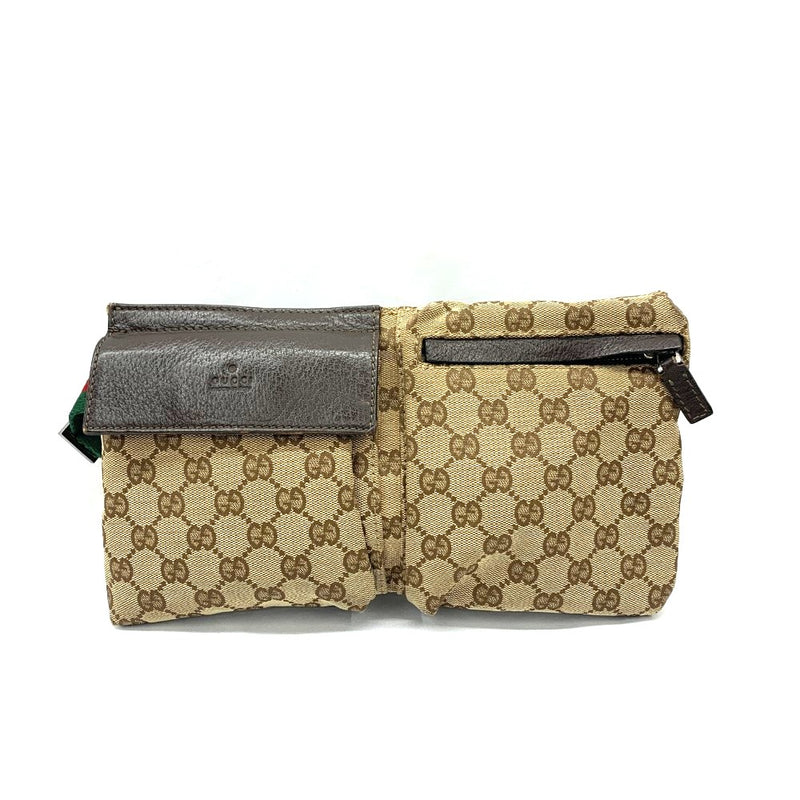 GUCCI(グッチ) GGキャンバス ウエストバッグ 28566  GGキャンバス×レザー ブラウン ベージュ 【102062433003】