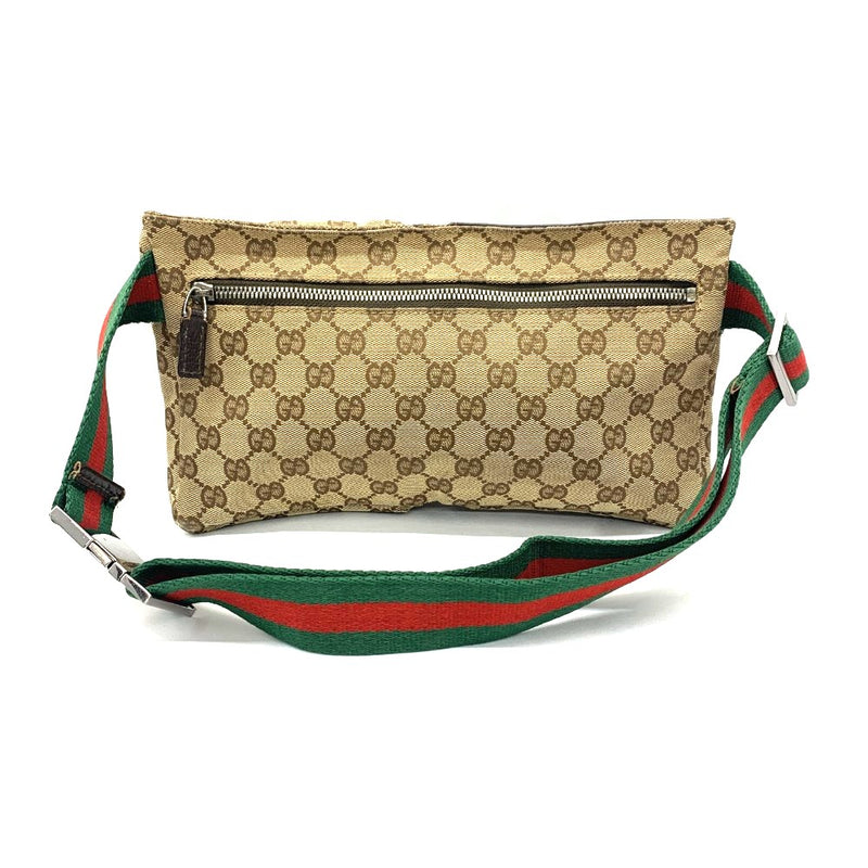 GUCCI(グッチ) GGキャンバス ウエストバッグ 28566  GGキャンバス×レザー ブラウン ベージュ 【102062433003】