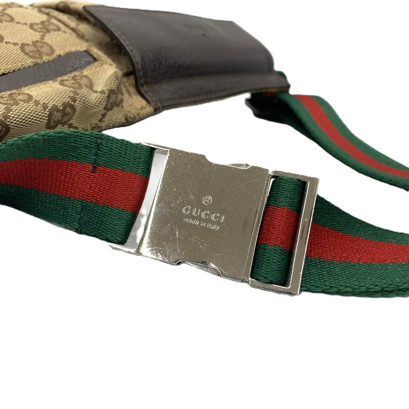 GUCCI(グッチ) GGキャンバス ウエストバッグ 28566  GGキャンバス×レザー ブラウン ベージュ 【102062433003】