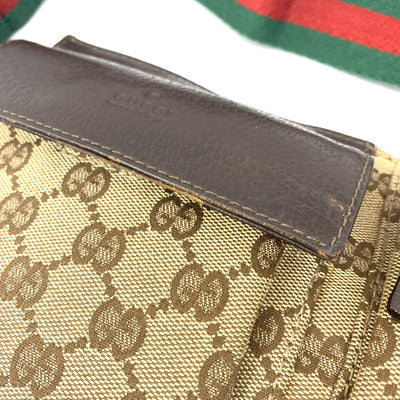 GUCCI(グッチ) GGキャンバス ウエストバッグ 28566  GGキャンバス×レザー ブラウン ベージュ 【102062433003】