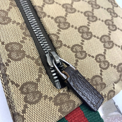 GUCCI(グッチ) GGキャンバス ウエストバッグ 28566  GGキャンバス×レザー ブラウン ベージュ 【102062433003】