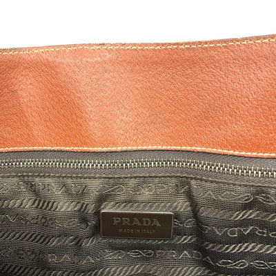 PRADA(プラダ) キャンバス トートバッグ BR0391 キャンバス×レザー ベージュ×ブラウン 【102062443003】