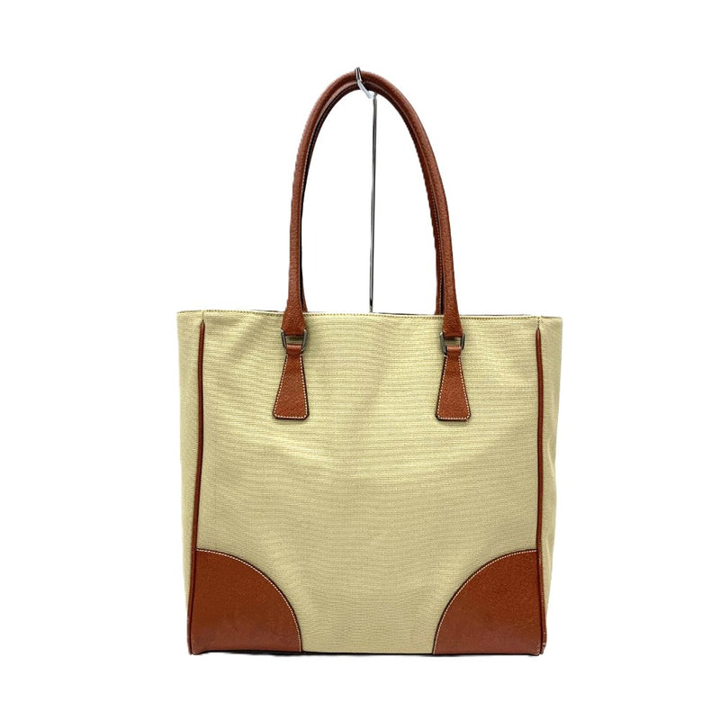 PRADA(プラダ) キャンバス トートバッグ BR0391 キャンバス×レザー ベージュ×ブラウン 【102062443003】