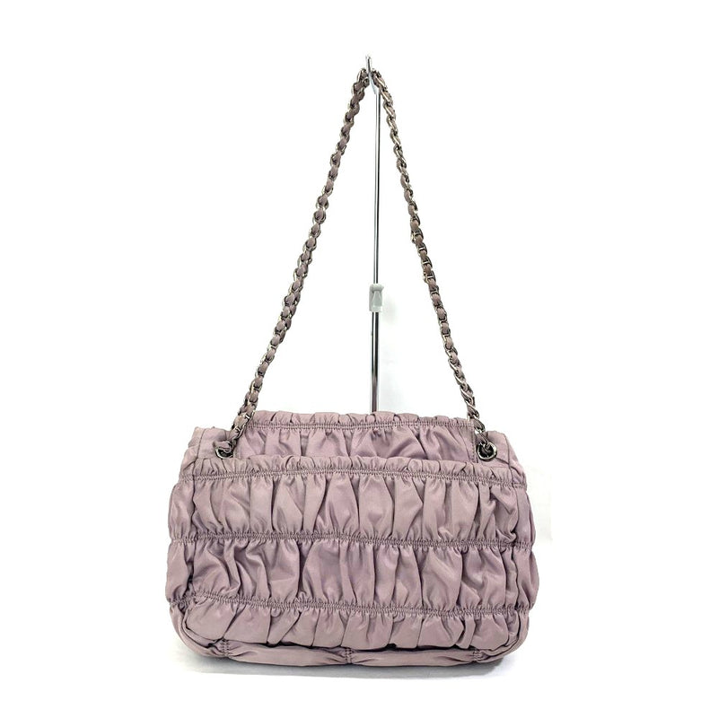 PRADA(プラダ) ギャザーナイロン チェーンショルダーバッグ BR4608 パープル レディース 【102062455001】