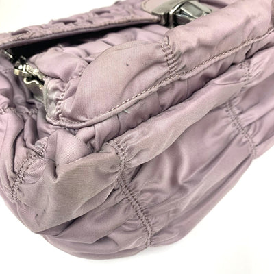 PRADA(プラダ) ギャザーナイロン チェーンショルダーバッグ BR4608 パープル レディース 【102062455001】