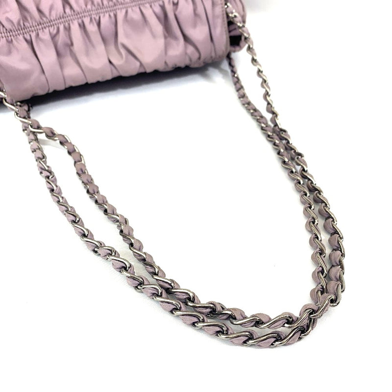 PRADA(プラダ) ギャザーナイロン チェーンショルダーバッグ BR4608 パープル レディース 【102062455001】