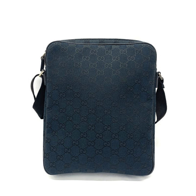 GUCCI(グッチ) GGキャンバス ショルダーバッグ 92551 キャンバス×レザー ブラック メンズ 【102062487003】