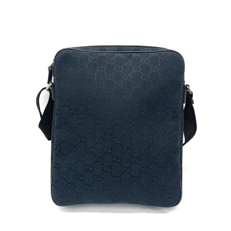 GUCCI(グッチ) GGキャンバス ショルダーバッグ 92551 キャンバス×レザー ブラック メンズ 【102062487003】