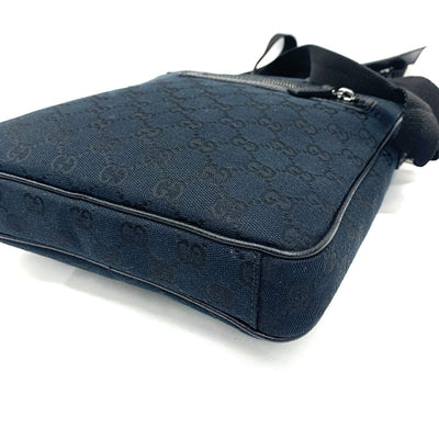 GUCCI(グッチ) GGキャンバス ショルダーバッグ 92551 キャンバス×レザー ブラック メンズ 【102062487003】