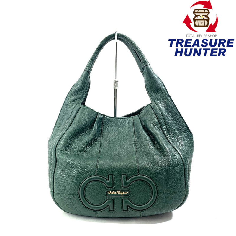 Salvatore Ferragamo フェラガモ ガンチーニ ハンドバッグ レザー グリーン レディース バッグ 【102062488003】