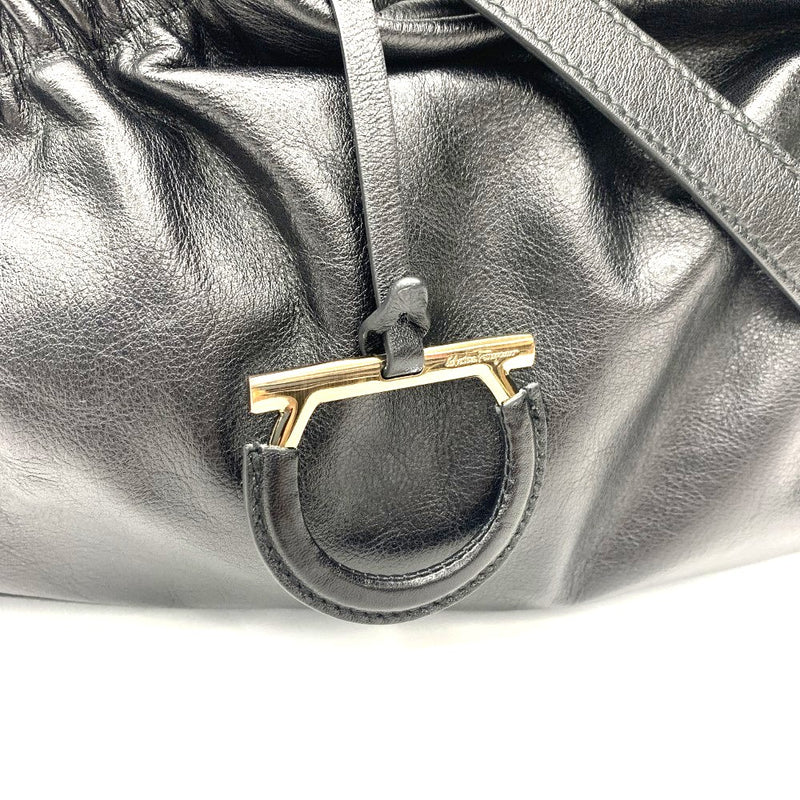 Salvatore Ferragamo フェラガモ ガンチーニ ハンドバッグ レザー ブラック レディース バッグ 【102062488003】