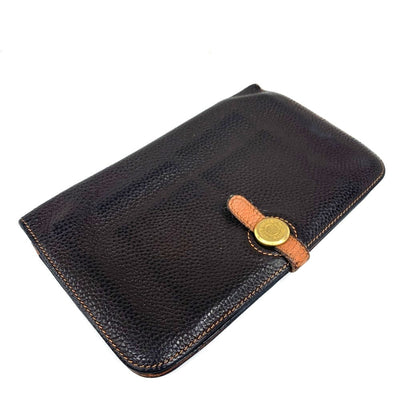 HERMES(エルメス) ドゴン GM 長財布 トゴ ブラウン×オレンジステッチ □I ベルト金具 二つ折り開閉  【102062498001】
