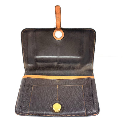 HERMES(エルメス) ドゴン GM 長財布 トゴ ブラウン×オレンジステッチ □I ベルト金具 二つ折り開閉  【102062498001】
